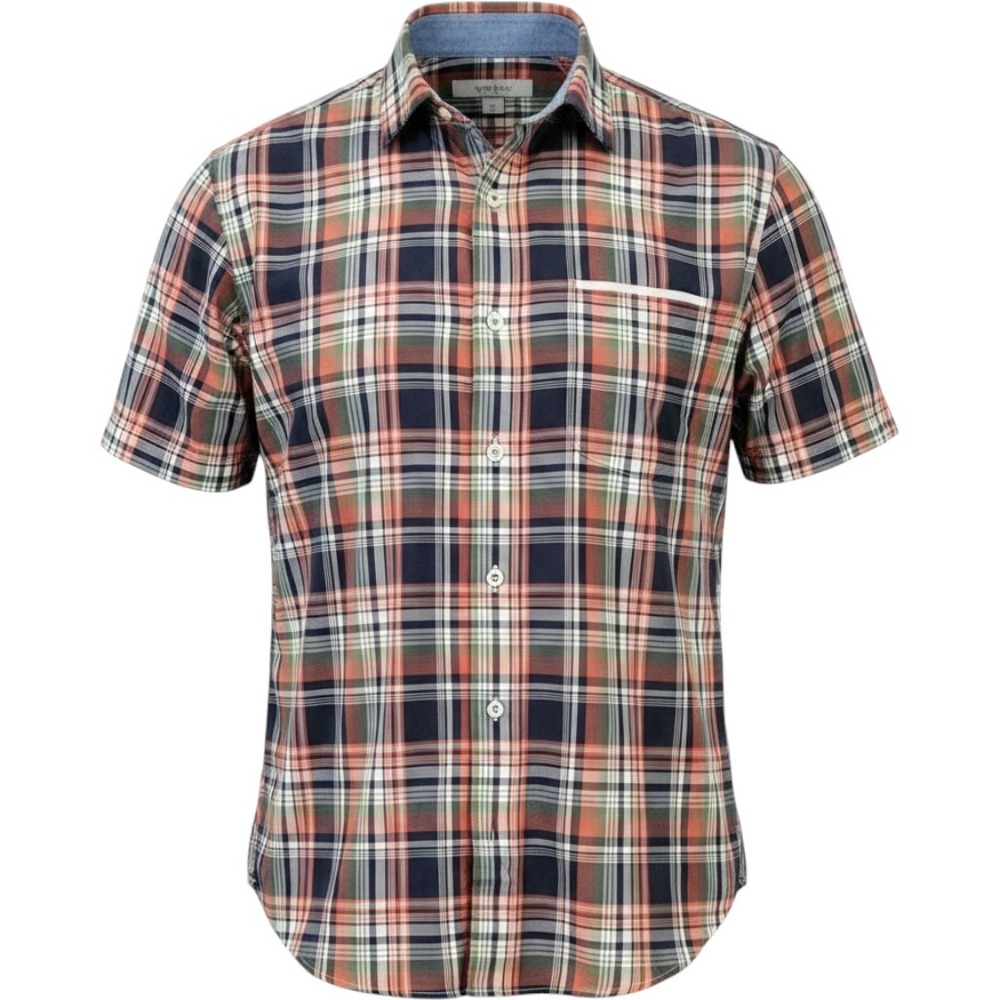7Diamonds Mens Plaid Short Sleeve Button Up Shirt Casual Outdoor Size XXL